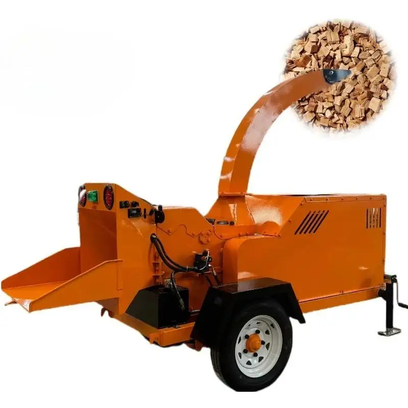 32HP/102HP China-made hydraulic motor diesel engine wood shredder CE EPA Forestry Wood Chip Crusher