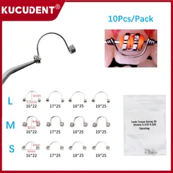 10Pcs/Pack Dental Orthodontic Anterior Teeth Torque Spring Tooth Torquing Auxiliar Springs for Dentistry Braces Archwire Rectan