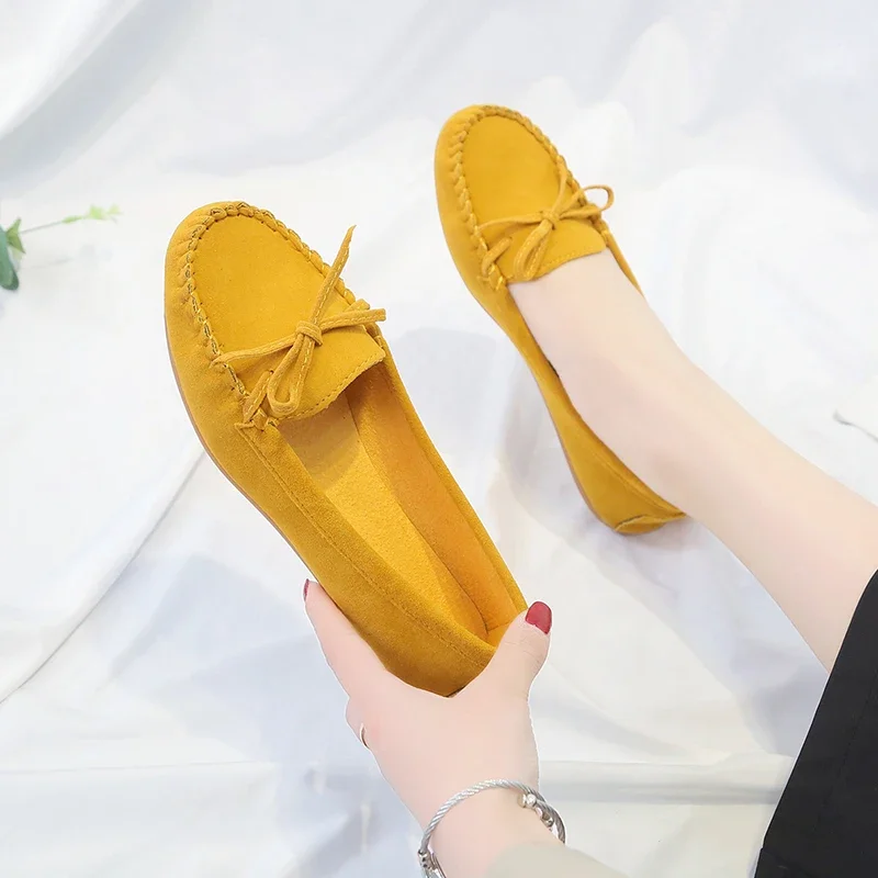 Modische Damen-Slipper mit Rundzehe und Schleife, Weiche Sohle, Slip-On Mokassins, Tägliche Freizeitschuhe – Detail 13