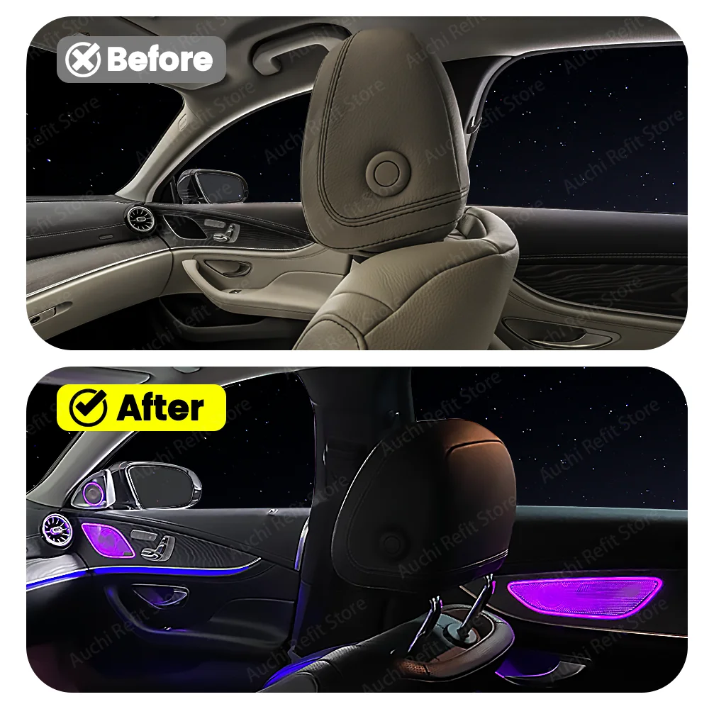 

64 Colors Car Doors Speaker Cover Ambient Lighting For Mercedes Benz CLS-Class W257 C257 Speaker Cover Plate Decorative Light