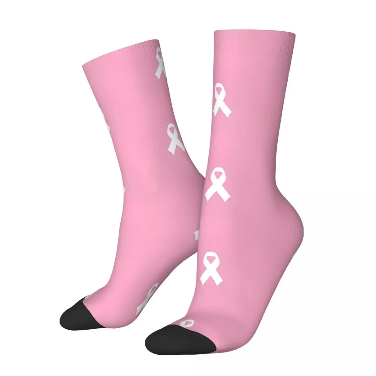 

Vintage Breast Cancer Pink Ribbon October Fight Survivor Support Awareness Disposable Socks Unisex Harajuku Seamless Crew Sock