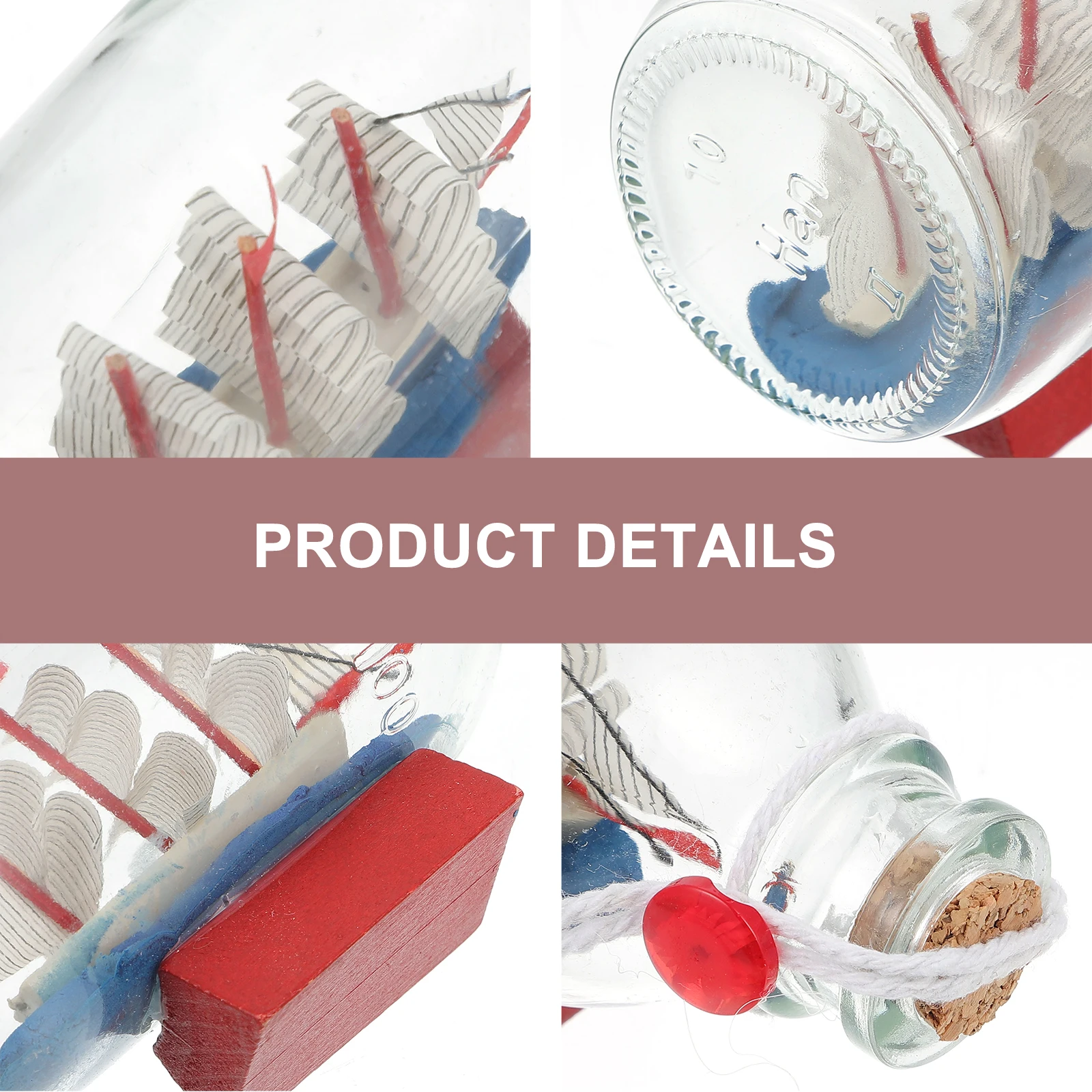 

2 Pcs Desktop Bottle Home Decor Drift Ornament Home Decor Office Desktop Resin Glass Mini Wishing Sailboat Vase