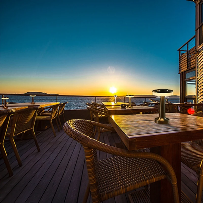 

Touch LED Rechargeable Table Lamp Dining Table Bar Table Lamp Outdoor Small Night Lamp Decorative Table Lamp,Silver-A42I