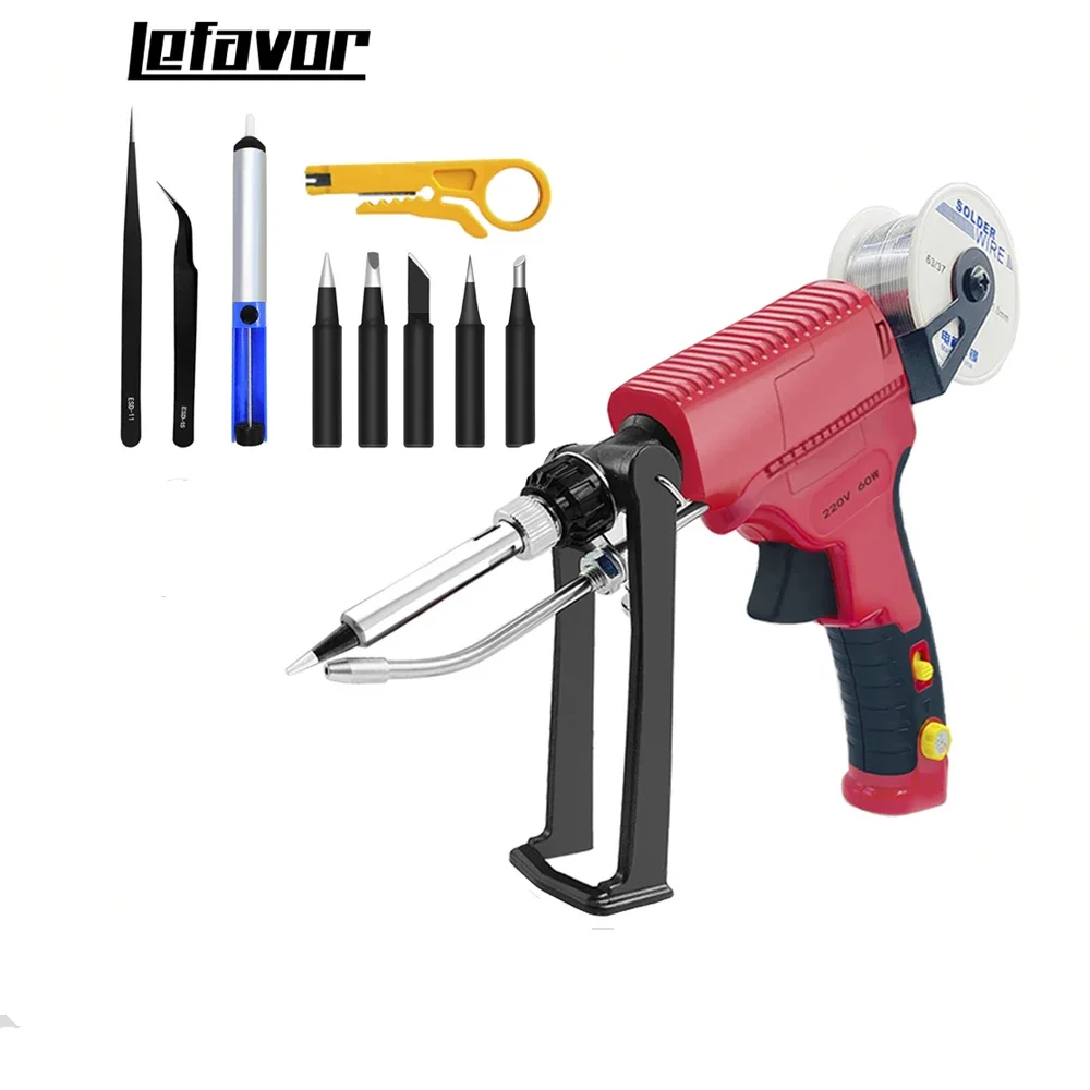 60W Electric Soldering Iron Set Kit  Manual Welding Gun Internal Heating Automatically Send  Repair Tool set