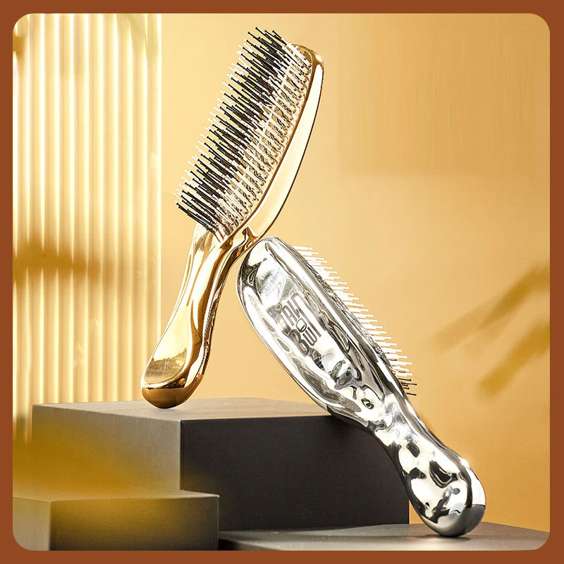 Upscale Luxury Style Massage Comb Fine Air Cushion Comb Large Comb Electroplated Crafted Gift with Gift Box Styling Tools