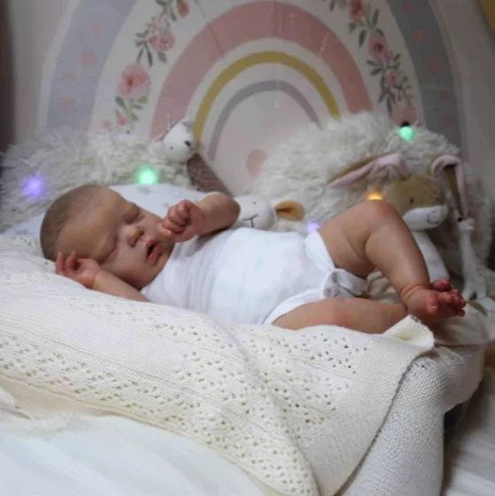 55 cm 천 몸 신생아 부드러운 실리콘 잠자는 살아있는 진짜 터치 공주 Muñecas 다시 태어난 아기 소녀 크리스마스 선물 유아 장난감