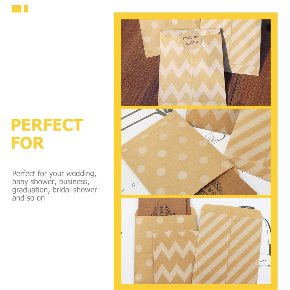 

80Pcs Delicate Card Envelopes Multi-Function Coins Storage Gift Supply Decorative Wedding Party Accessory Tip Envelopes for Cash