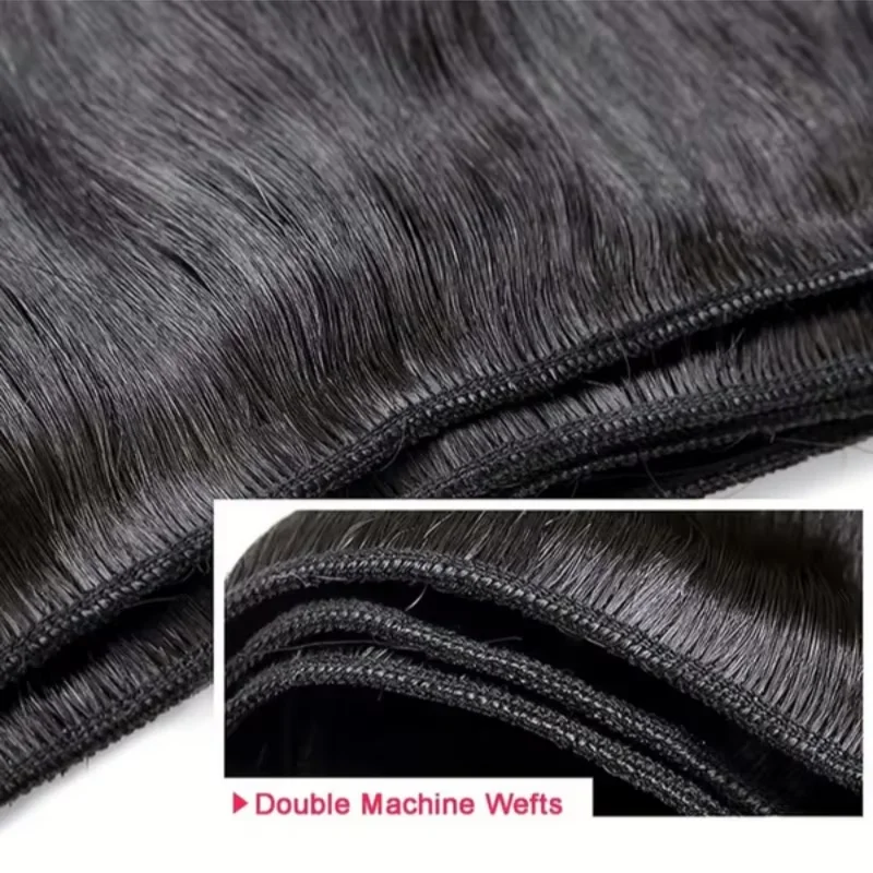 Natural Brazilian Virgin Human Hair Bundles 40 42 Inch Long Straight Style 1 3 4 Pieces Hair Extensions Double Weft Wet And Wavy Durable Hair Weave