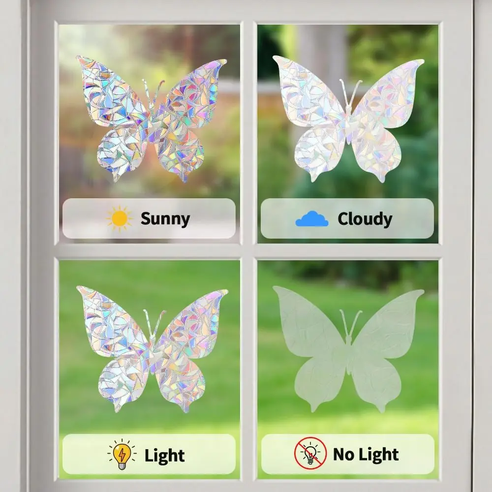 Static Cling Window Clings Removable No Residue Suncatcher Decals Decorative Window Circular Shape Bird Strike Deterrent