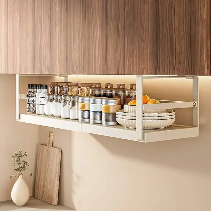 Pull Out Under Cabinet Shelf, Hanging Shelf Shelf, Storage Basket Organizer, Metal Shelf Under Desk