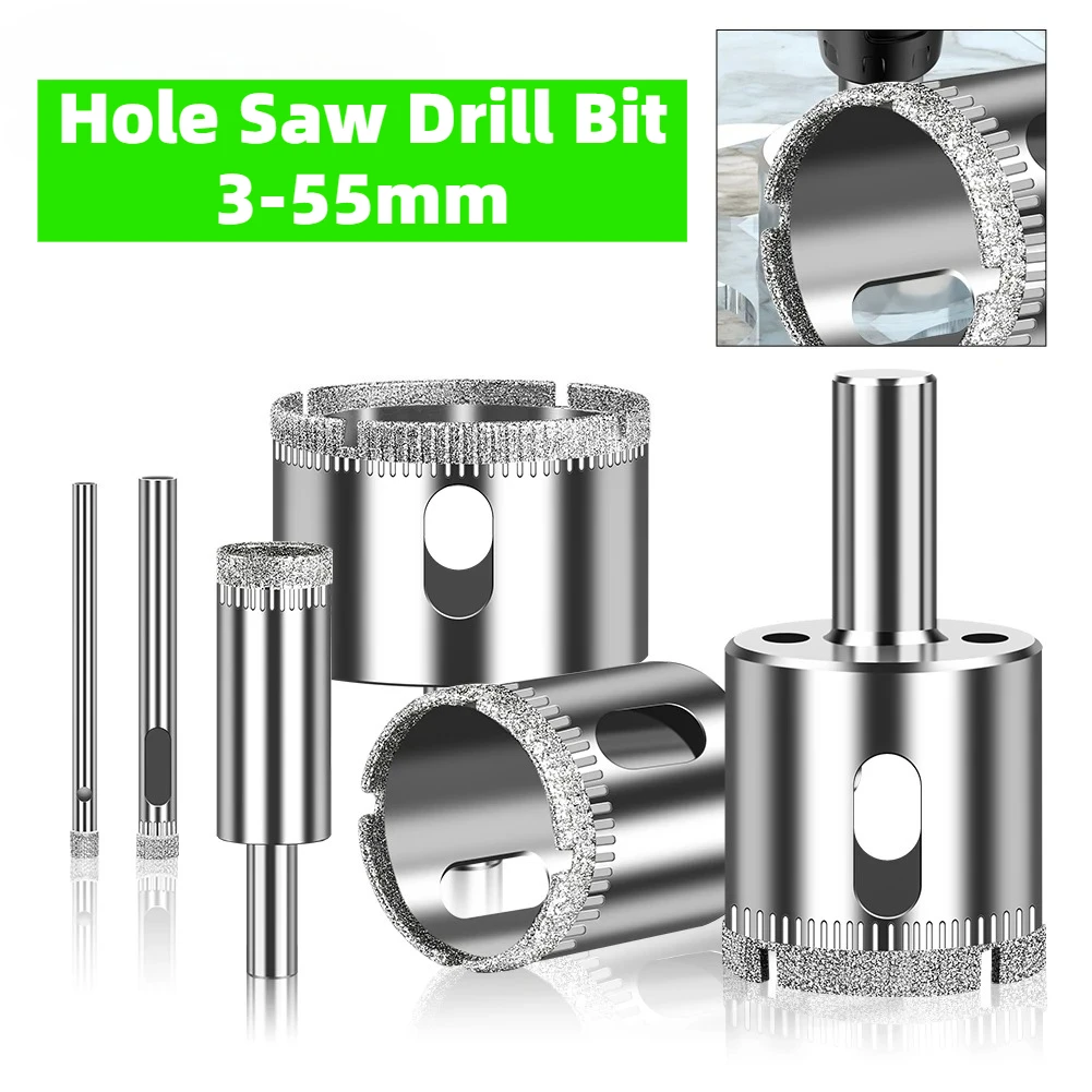

1pc 3-55mm Diamond Coated Drill Bit Hole Saw for Glass Marble Granite Stone Tile Ceramic Hole Saw Drilling Bits Hole Opener