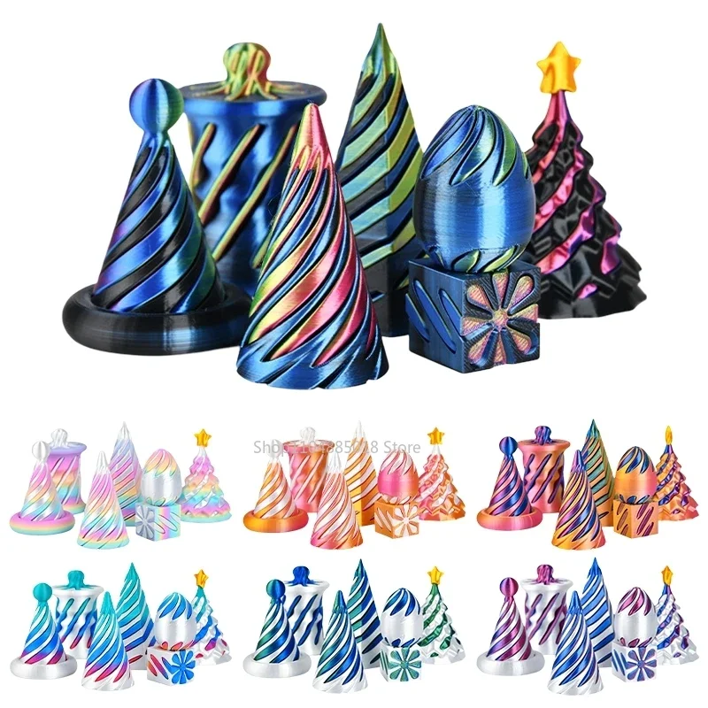 

3-10pcs Rotating Pyramid Three-dimensional Pyramid Interior Ornament 3d Printed Toys 3D Printing Pyramid פירמידה מסתובבת