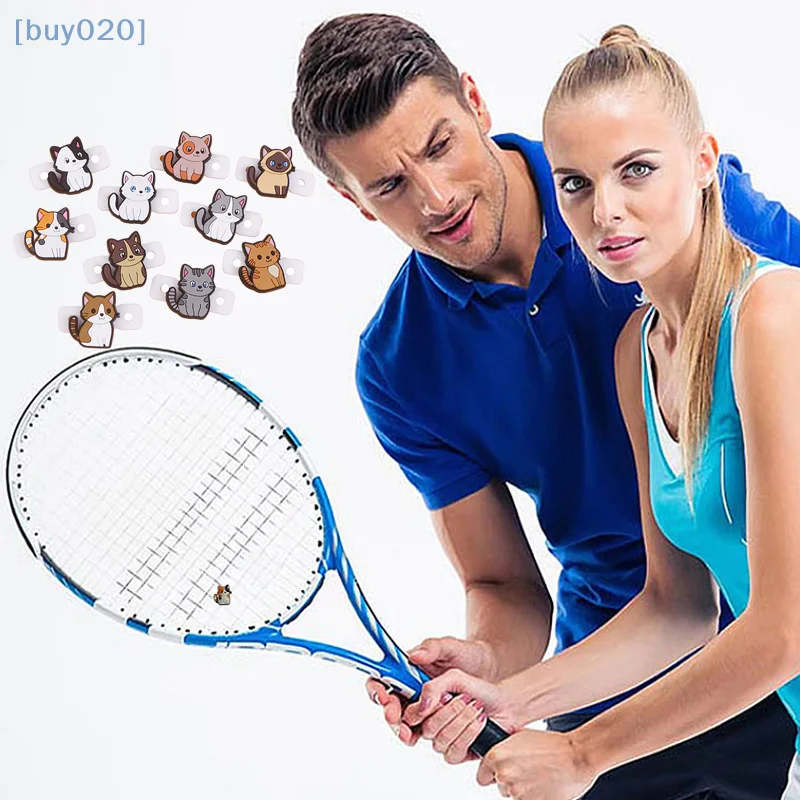 

1/6 шт., милый мультяшный различные демпферы для теннисных ракеток с изображением кота, силиконовый амортизатор для уменьшения вибрации теннисной ракетки