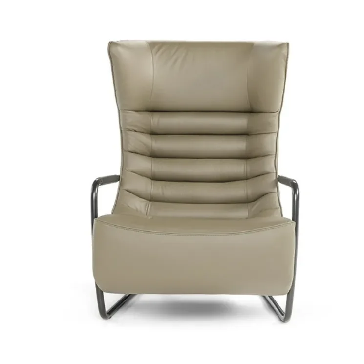 Leisure chair segmented pull wire full rely on oil wax leather living room leisure chair retro creative single chair
