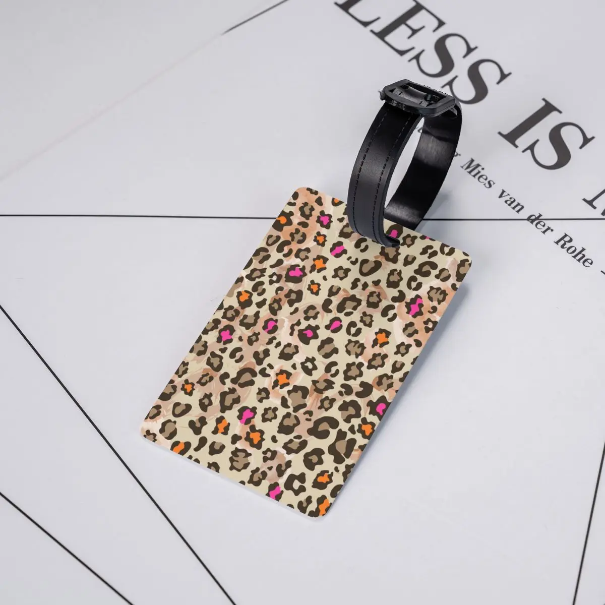 Pele Animal Leopardo Print Tag Bagagem, Proteção De Privacidade, Travel Bag Labels, Mala personalizada Bagagem Tags