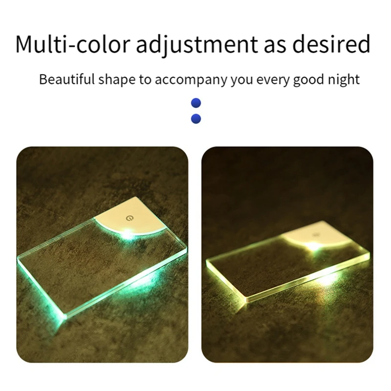 LED Blank Acrylic Glowing Business Card Light Transparent Name Tag Board DIY Gift For Husband Boyfriends Dady Gift