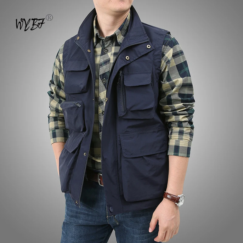 Spring time Outdoor Leisure Vest Men\'s New Multi-Pocket Breathable Outdoor Sports Coat  Fishing Climb Design Leisure Vest Men