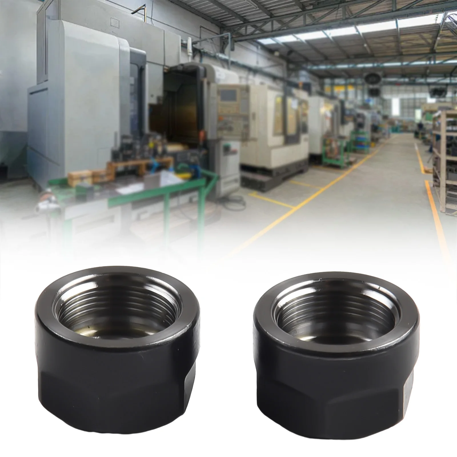 

2pcs ER11 A Type Collet Clamping Nut*0.75mm Grade 1 40CR Steel Material For ER Collet Milling CNC Chuck Holder Lathe