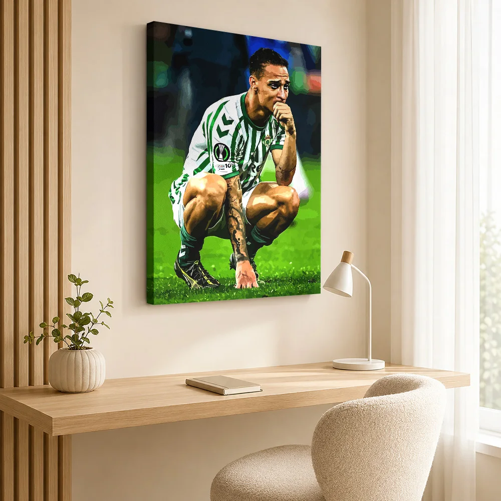 Matheus Cunha Soccer Tribute Framed Canvas Poster Monochrome Wall Art With Personalized Photo For Home Gym Ideal Supporter Gift
