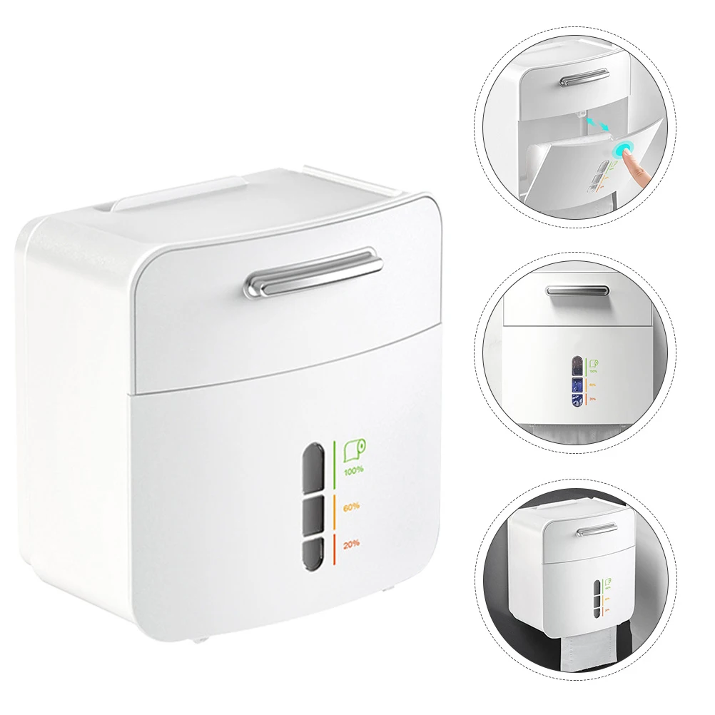 

Waterproof Tissue Roll Box Eco-Friendly Plastic Paper Container Odorless Mold Resistant Lightweight Square Shape Home Office Use