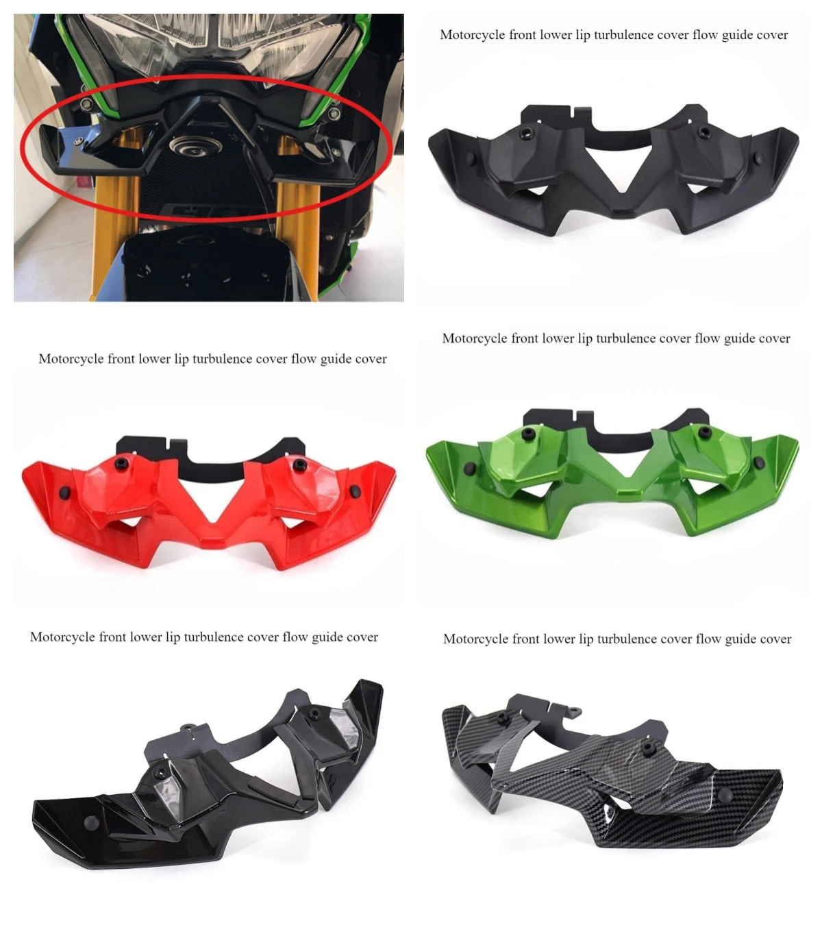 

Motorcycle modification side fixed wing fairing front lower lip turbulence cover flow guide cover suitable for Kawasaki Z900 900