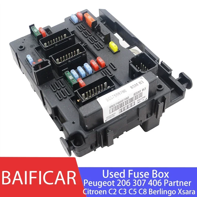 Baificar Brand Used Genuine Fuse Box Module BSM B3 9657608780 For Peugeot 206 307 406 Partner Citroen C2 C3 C5 Berlingo Xsara