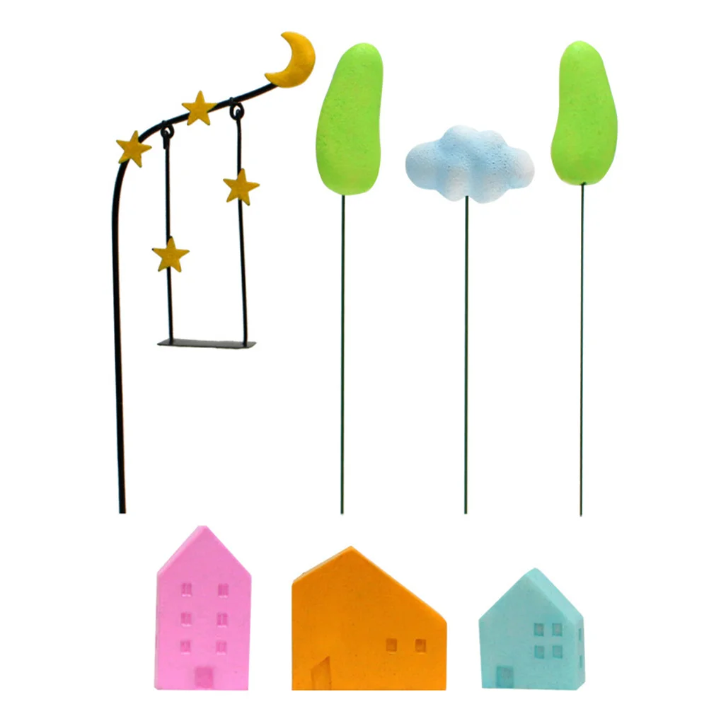 

7Pcs Resin Iron Garden Stakes Decorative Outdoor Spring Yard Decorations Home Plant Ornaments Decorative Garden Stakes