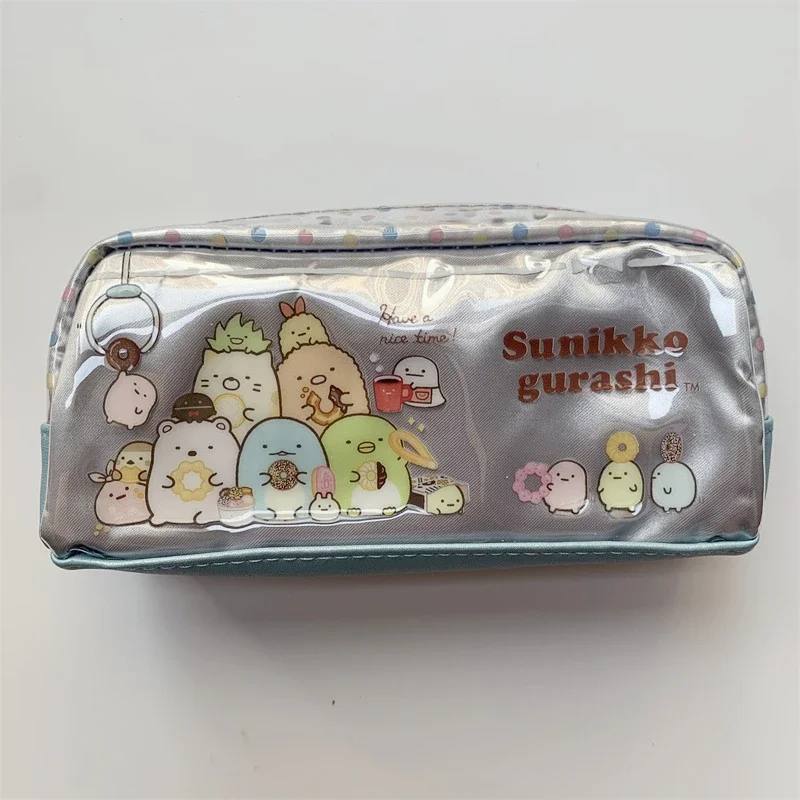 Sumikko Gurashi Pencil Case Doughnut Pencil Pouch Silver Blue Kawaii Cute School Pencil Cases for Girls Kids Stationery Supplies