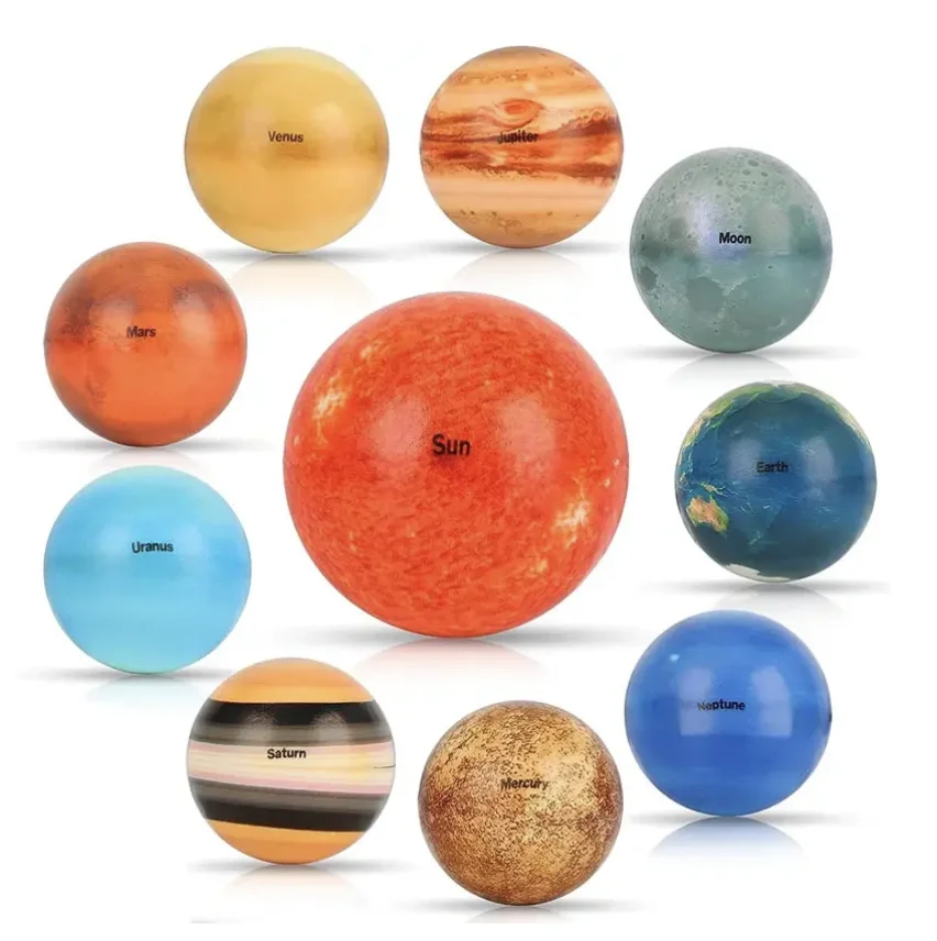 Solar System Planet Moon Sun Pressure PU Ball Children's Space Stress Reduction Science Space Children Early Education Toy Gift