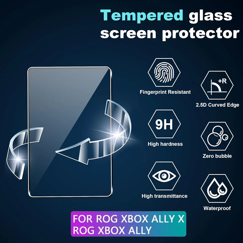 Protector de pantalla de vidrio templado para Asus ROG Xbox Ally X con tapa de Joystick accesorios Protector para ROG Xbox Ally