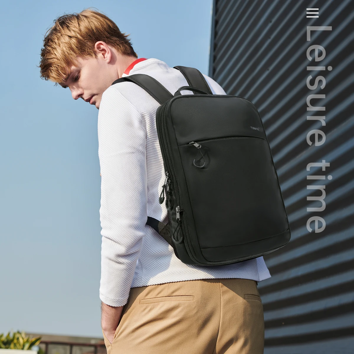 Lifetime Warranty Expandable Backpack For Men 15.6 inch Laptop Backpack Bag College Thin Travel Bag Male Lightweight Schoolbag