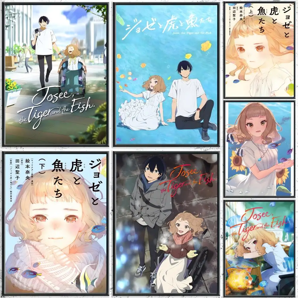 Anime Poster „Josee, der Tiger und der Fisch“, HD, wasserfest, selbstklebende Wandkunst – vielseitig einsetzbar, Top-Geschenkidee