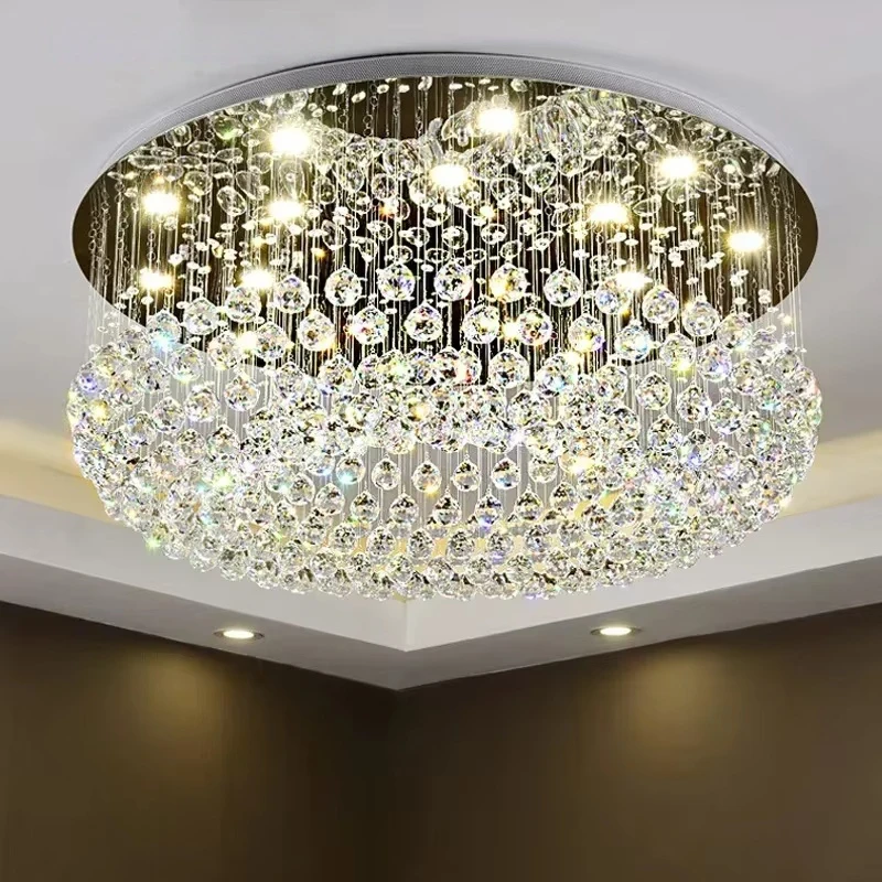 

Modern Crystal Chandelier For Ceiling Luxury Led Round Lamp Home Decor Light Living Dining Room Bedroom Lobby K9 Cristal Lustre