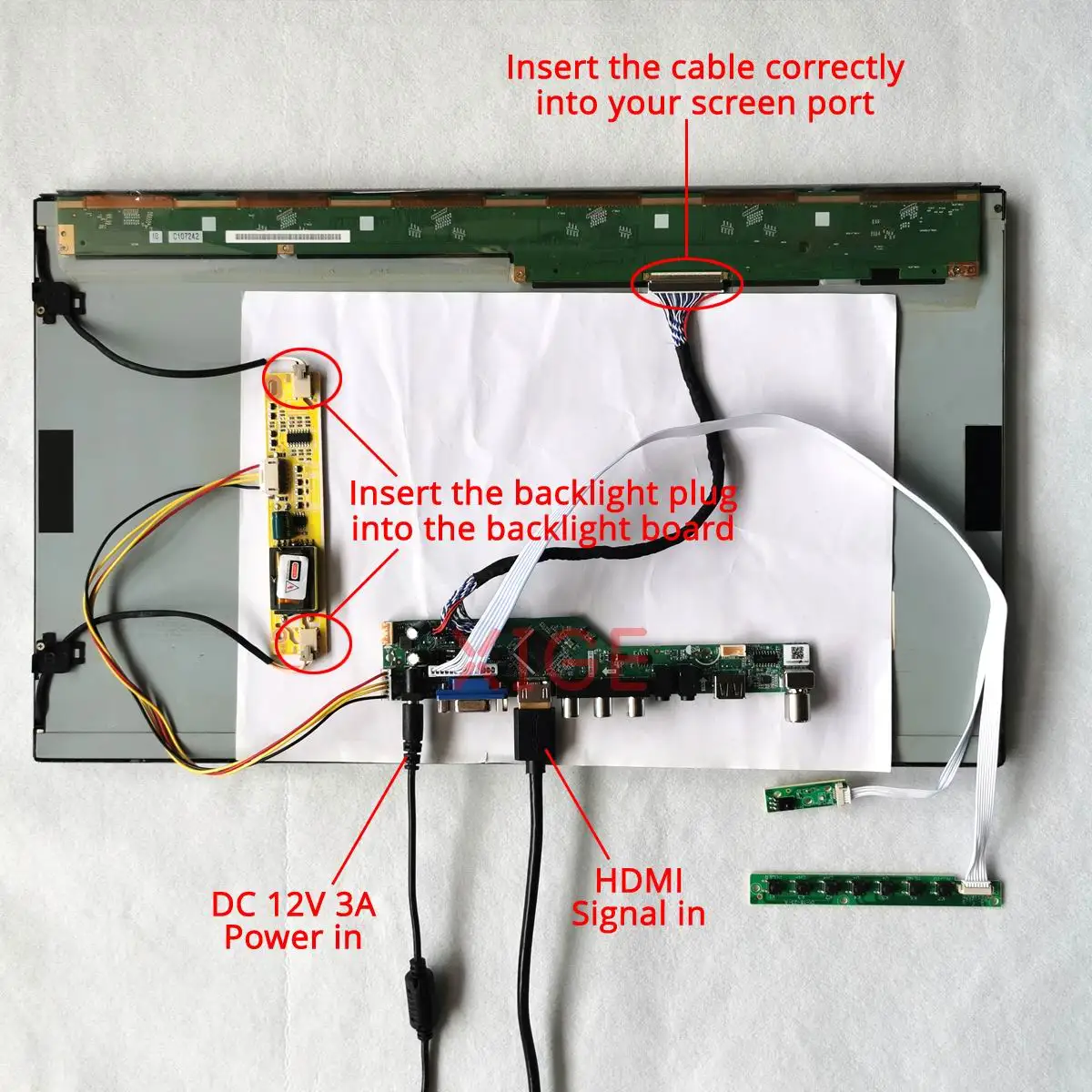 لوحة محرك الشاشة تناسب LTN184HT01 LTN160HT03 LQ164M1LA4A LQ164M1LA4AB 1920*1080 1920x1080 2-CCFL USB + AV + VGA + HDMI 30 Pin LVDS Kit #4