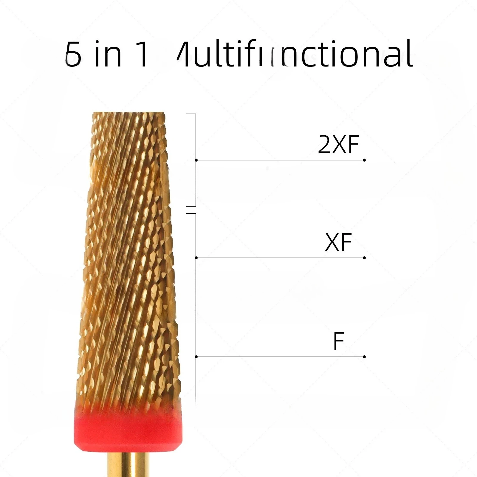 5 in 1 Nail Drill Bits 16mm Flat Top Tapered Carbide Nail Bit Remove Gel Tool Electric Drills File Manicure Accessories