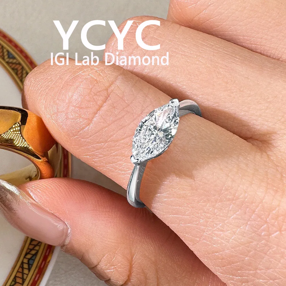

Platinum pt 950 gold Ring Marquise cut D IGI Lab Grown Diamond Rings for Women Wedding Jewelry fashion jewelry ﻿