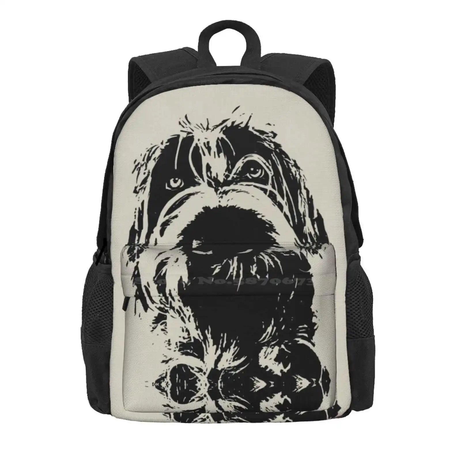 Mugshot Hot Sale Schoolbag Backpack Fashion Bags Boesarts Griffs Griffons Wpg Pets Animals Dogs Breeds Black And White