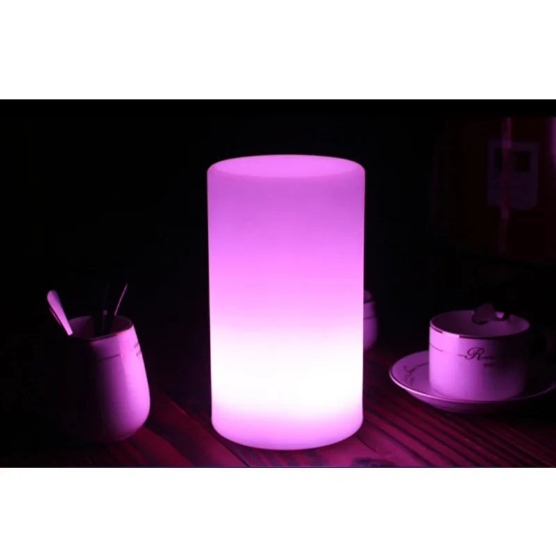 Mini Cylinder Light 10x 10x15cm Modern Bettery Wireless LED Restaurant Table Lamp For Dining