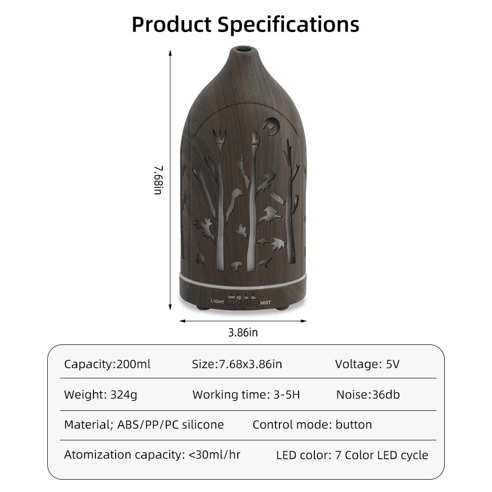 موزع روائح العلاج العطري، إيقاف تلقائي، هادئ للغاية، 3 زيوت مثالية لتخفيف التوتر والنوم واليقظة الذهنية #3