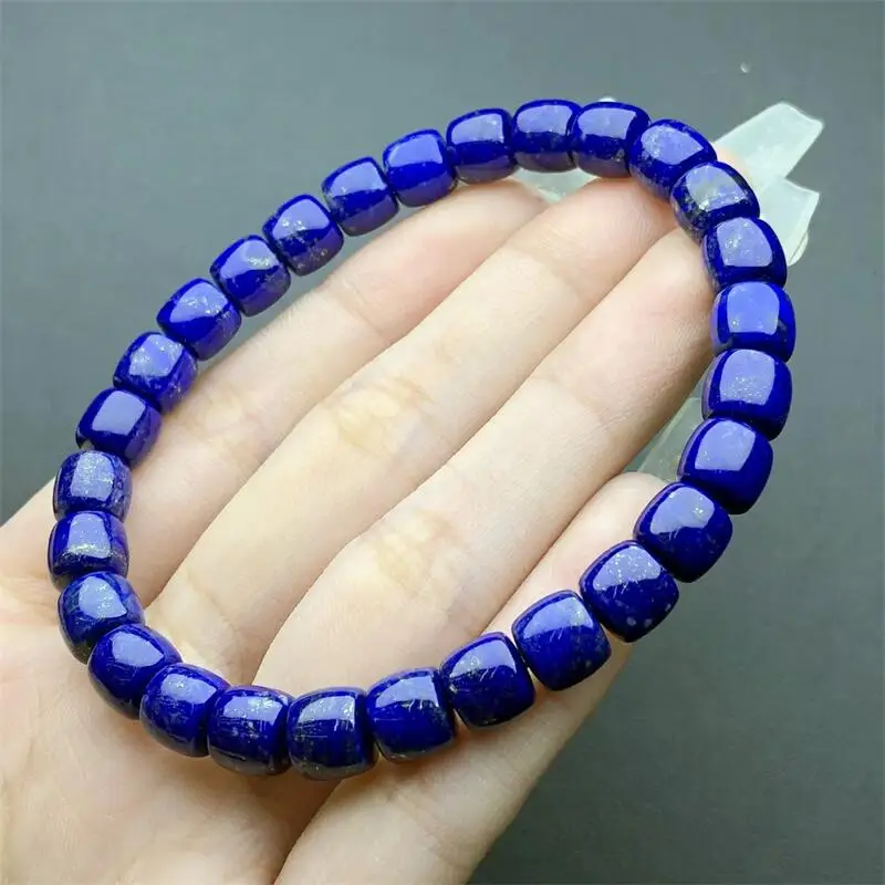 

7MM Natural Lapis Lazuli Bracelet String Charms Handmade Fortune Energy Bangle Mineral Woman Amulet Jewelry Gift 1PCS