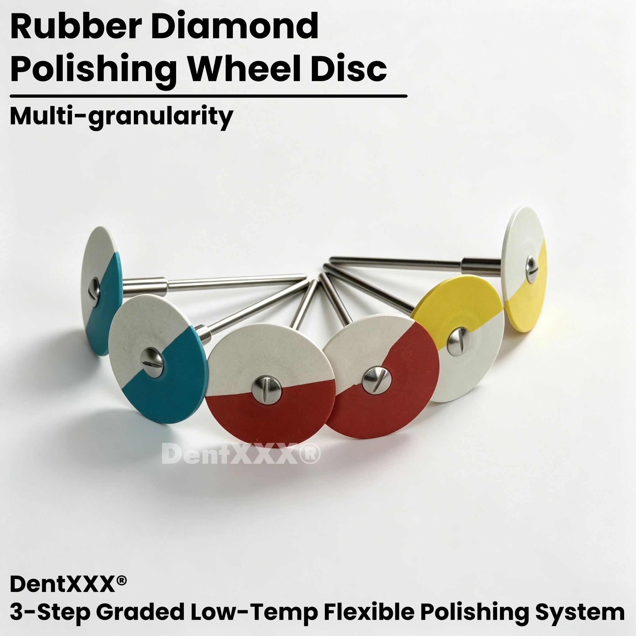 Buy 6 Get 2 Free Diamond Rubber Polishing Wheel Disc, Dual-Color Polishing Disc, Suitable for Porcelain Metal Head Polishing