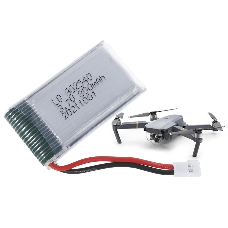 3.7V 800mAh bateria Lipo, 802540 akumulator litowy wielokrotnego ładowania dla SYMA X5C X5C-1 X5 X5SC X5SW M68 K60 HQ-905 CX30 zdalnie sterowany