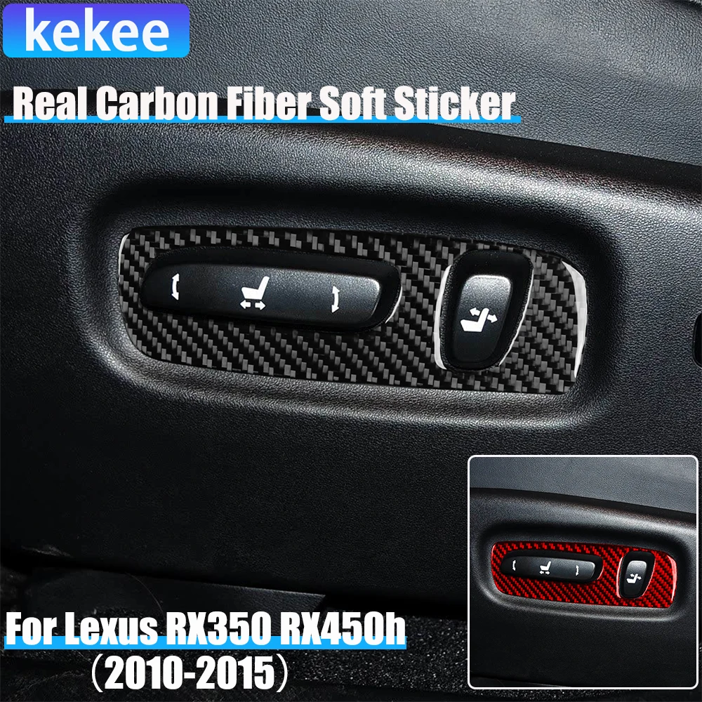 

Real Carbon Fiber Car Accessories Seat Adjustment Panel Cover Soft Sticker For Lexus RX350 RX450h 2010 2011 2012 2013 2014 2015