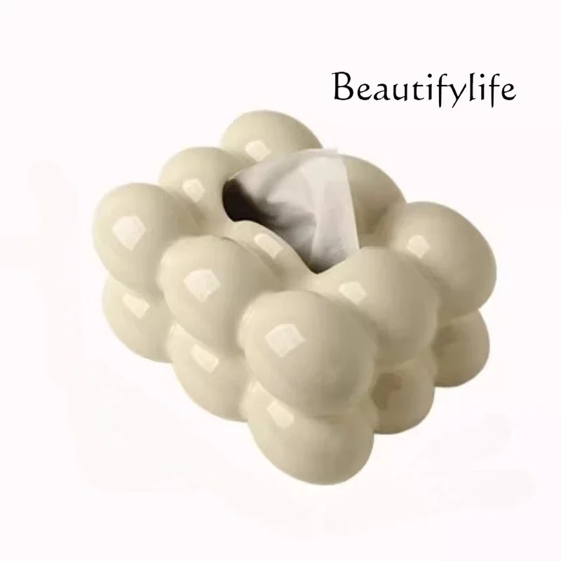 

Cream wind tissue box ornament living room high-end pumping carton creative home coffee table desktop decoration