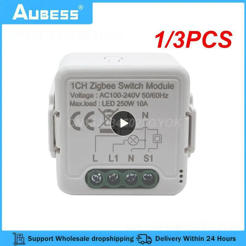 

1/3PCS Tuya Smart Light Switch Module 10A Support 2 Way Control 1/2/3/4 Gang Breaker Work with Alexa Alice Hey