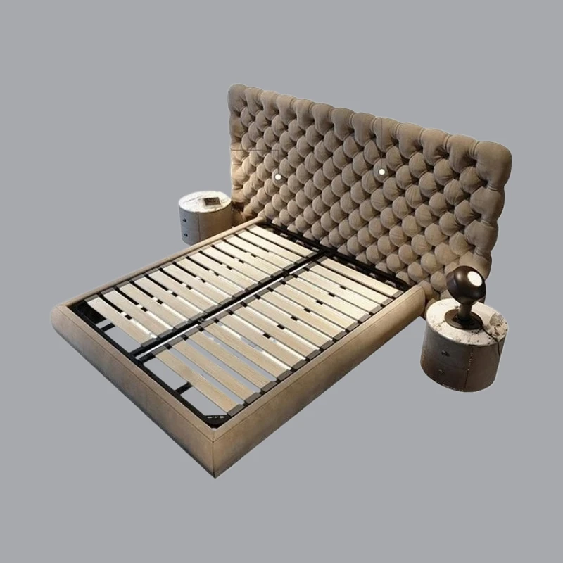 A  sale Elegant Modern King Size Bed Luxury Unique Villa Bed Bedroom Matrimonial Furniture Home
