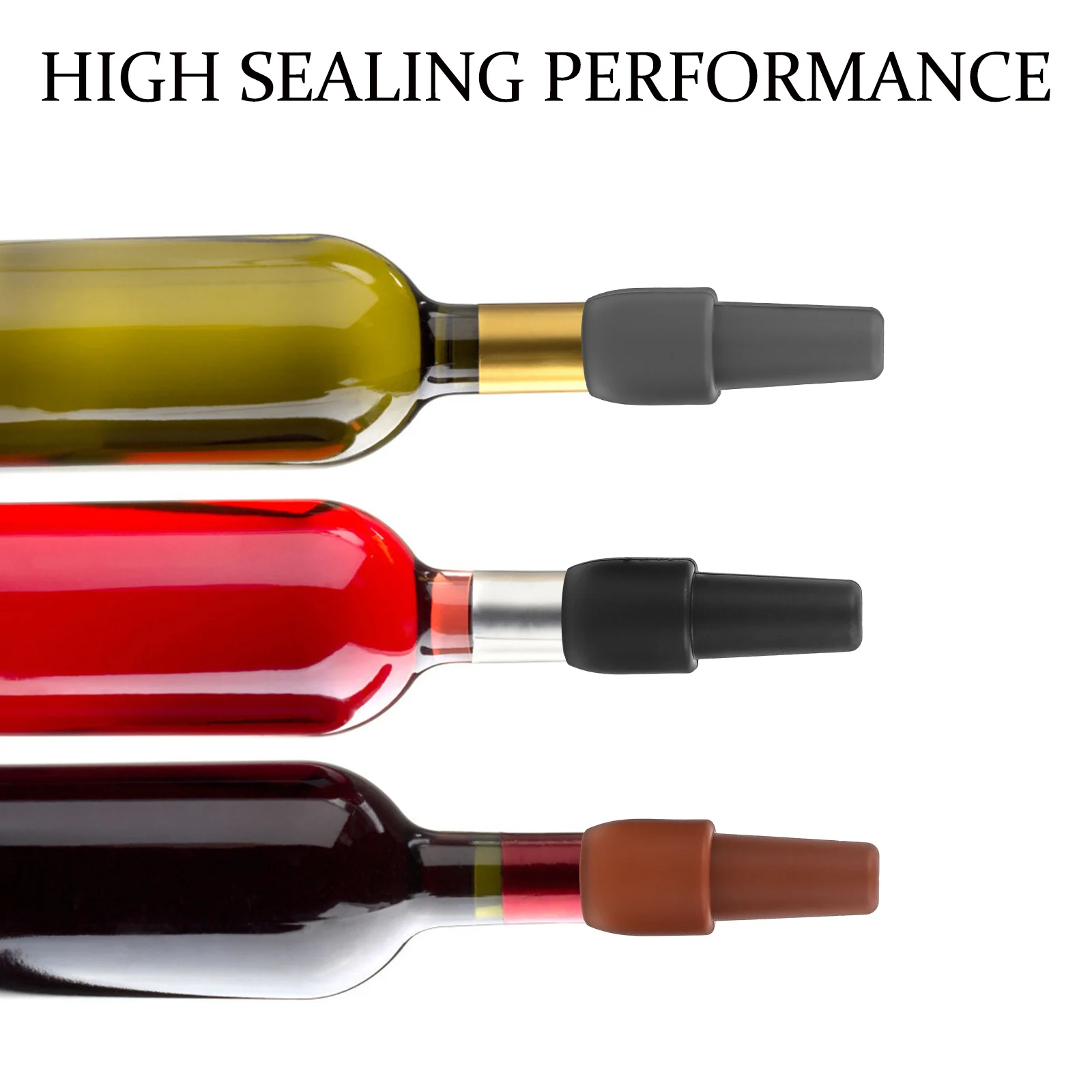 

4Pcs Silicone Wine Bottle Stoppers Reusable Airtight Seal Caps for Wine Beer Beverage Preservation Party Supplies
