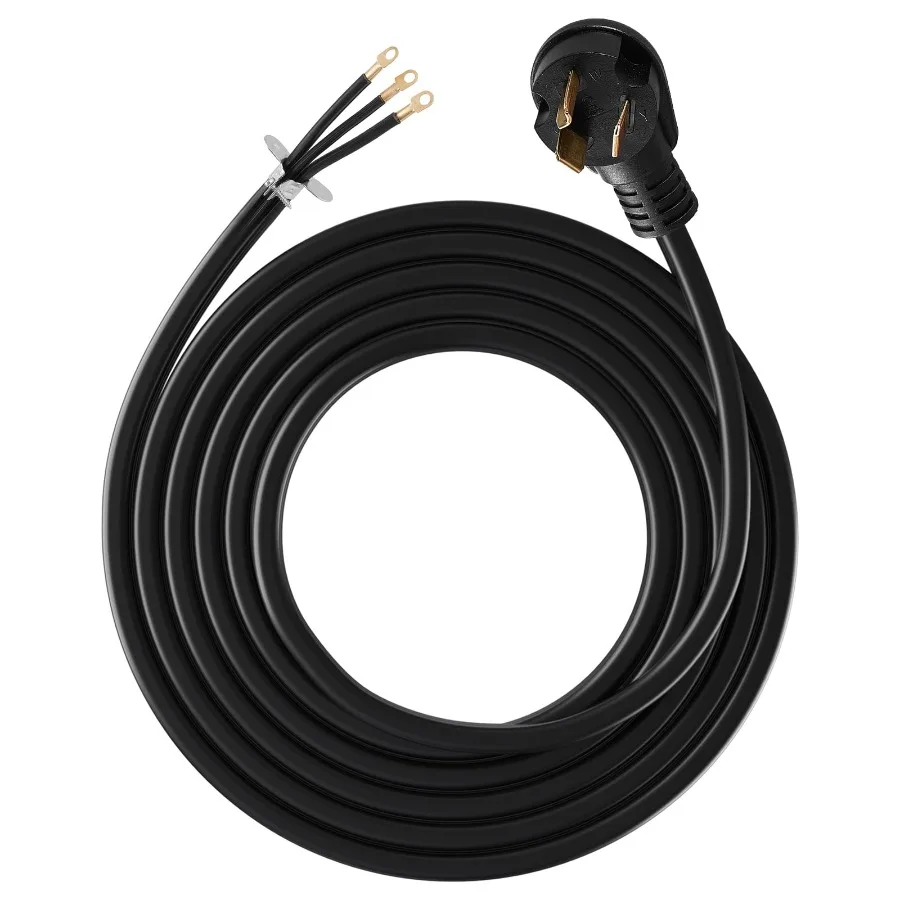 

10 ft Dryer Power Cord with 3-Prong NEMA 10-30P Appliance Connector Featuring Eyelet Connectors 125V/250V Rated SDRT 10AWG/3C C