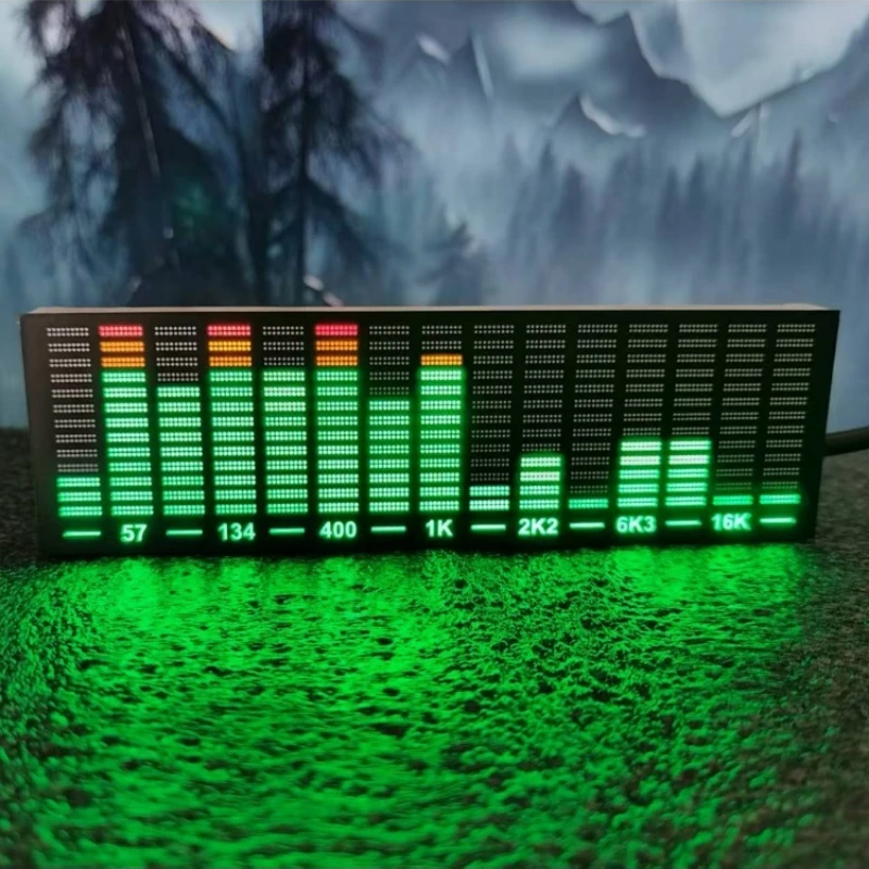 Multi-mode LED Level Indicator Music Spectrum Display Atmosphere Light Stereo Audio Rhythm Lamp VU Meter