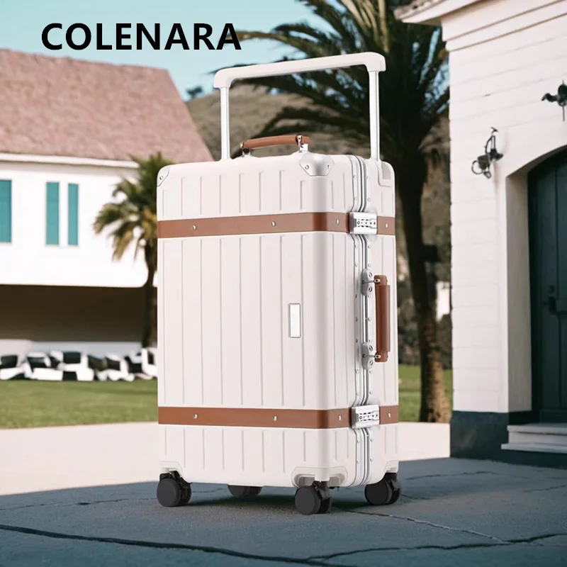 COLENARA Luggage Travel Bag Aluminum Frame Boarding Box Large Capacity Trolley Case 20